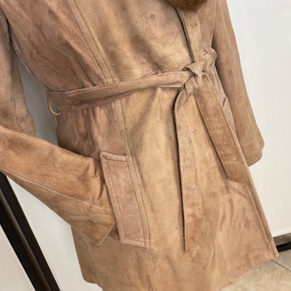 Vintage Suede Coat Fur Collar New England Sportswear Co. Size Unknown - Picture 5 of 14